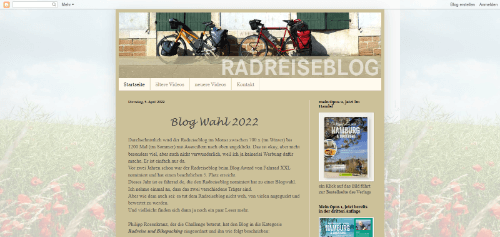 fahrrad.de Blogwahl 2022 - Radreise & Bikepacking: Blog radreiseblog.blogspot.com 