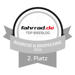 Gewinnerbadge Fahrrad.de Blogwahl Radreise & Bikepacking Platz 2